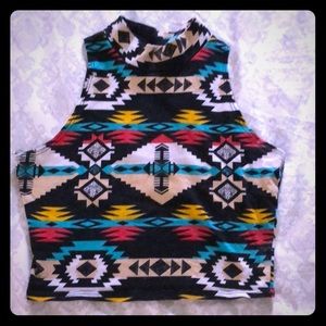 Western print crop top
